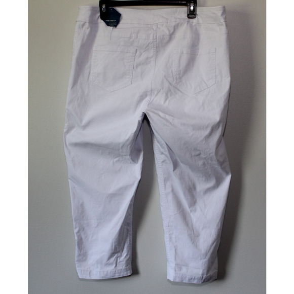 NWT Soft Surroundings Super Stretch Lattice Capri Pull On Pants Wht Plus Size 1X - Picture 5 of 13